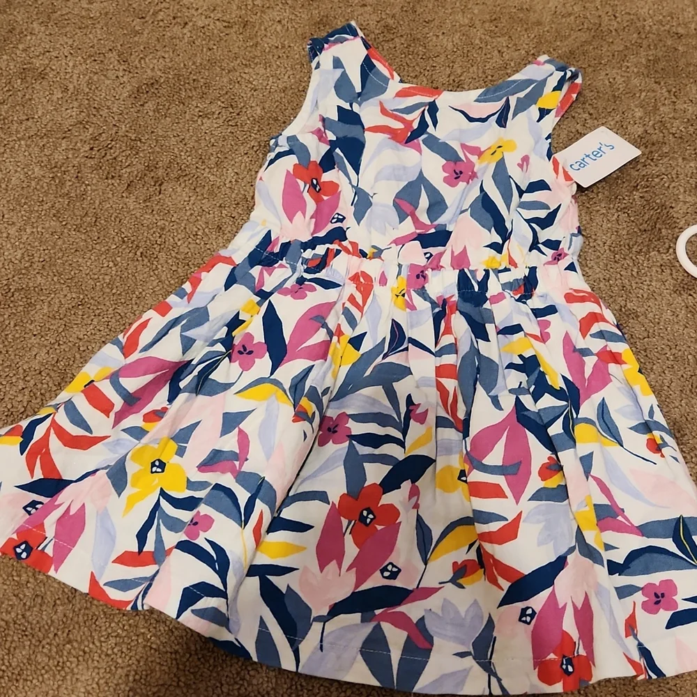 NWT Carter's Floral linen dress- 2T